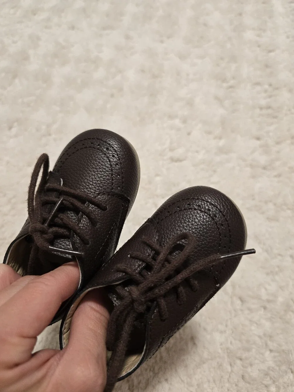 Kids Brown Lace-Up Shoes